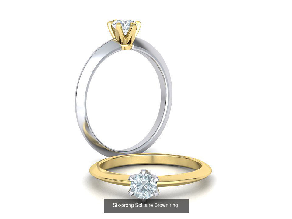 Solitaire 6claw Crown Rings Collection  _6