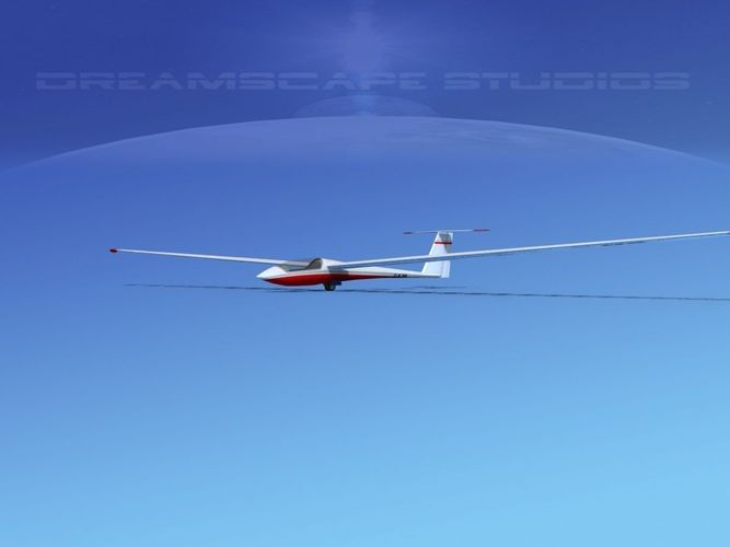 Schleicher ASW 22 Sailplane V02 3D model