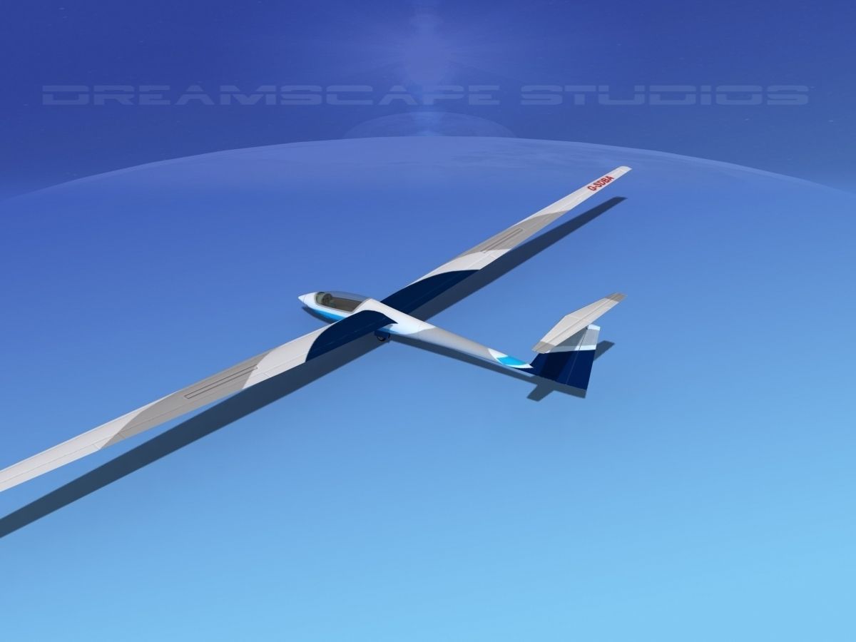 Schleicher ASW 22 Sailplane V03 3D model_9
