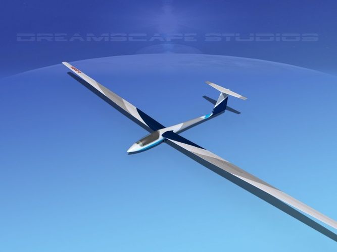Schleicher ASW 22 Sailplane  V03 3D model