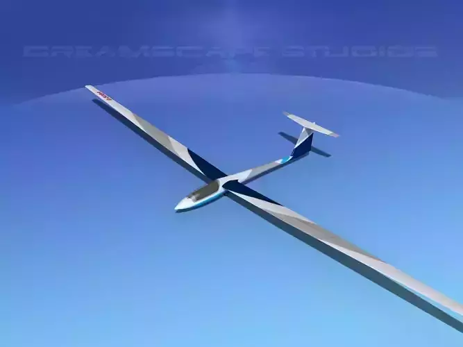 Schleicher ASW 22 Sailplane  V03 3D model