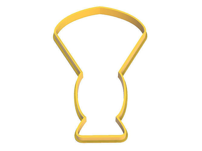 0129  Shaving Brush cookie cutter 3D print model