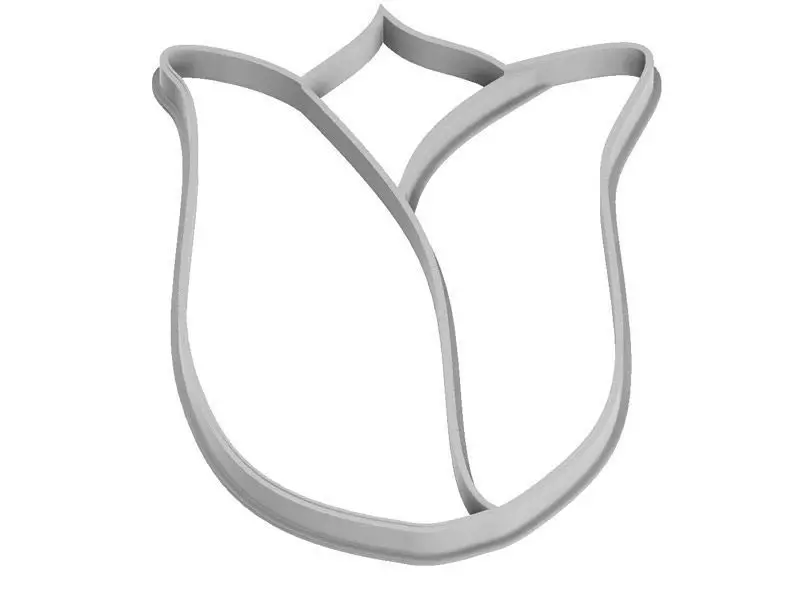 0131 Tulip Flower cookie cutter 3D print model_0