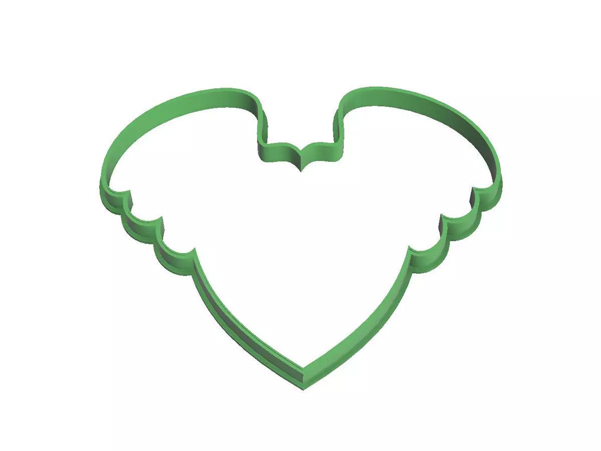 0132 Heart with wings No 2 cookie cutter 3D print model_0