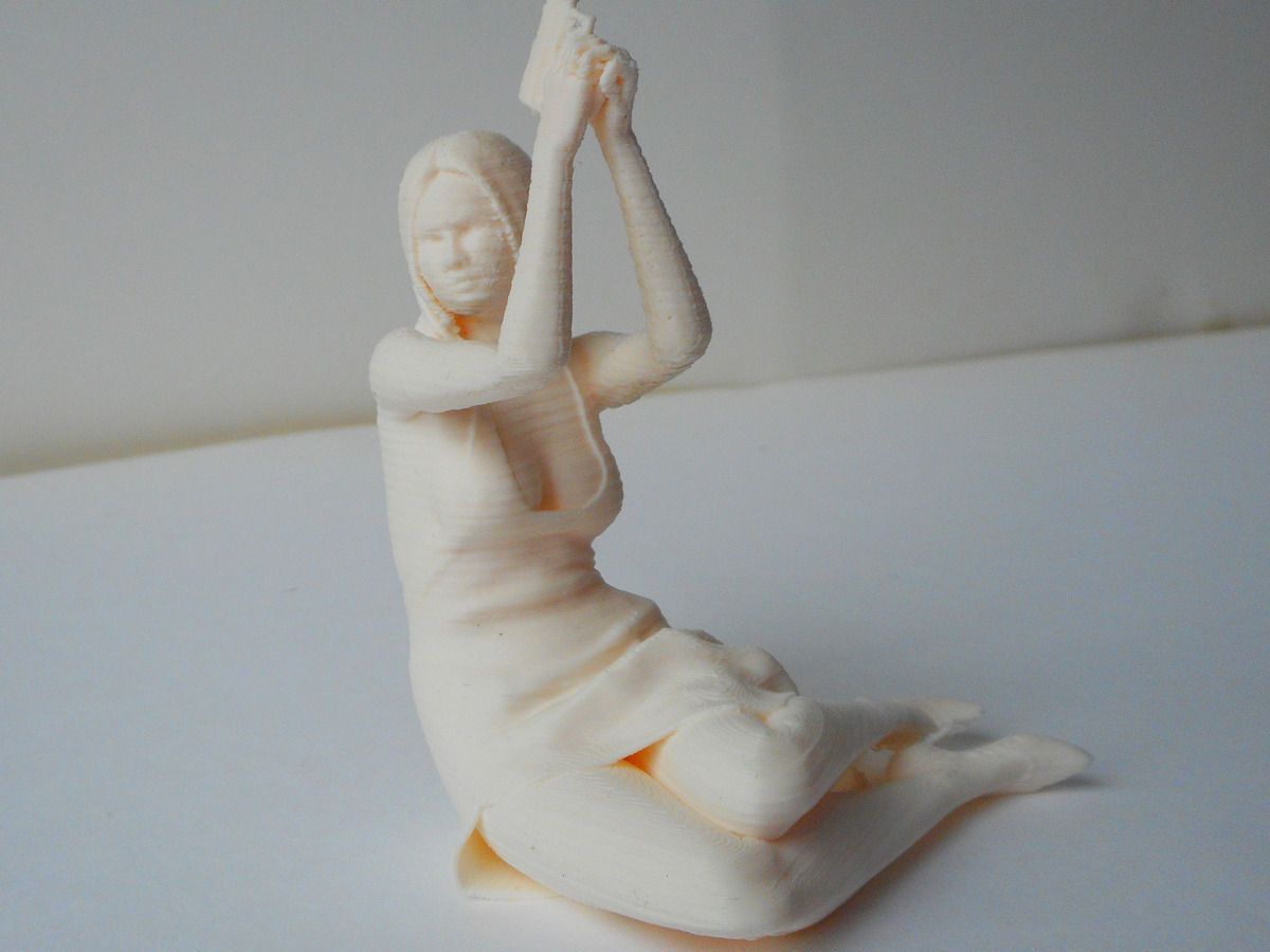 Girl with gun 3D print model_1