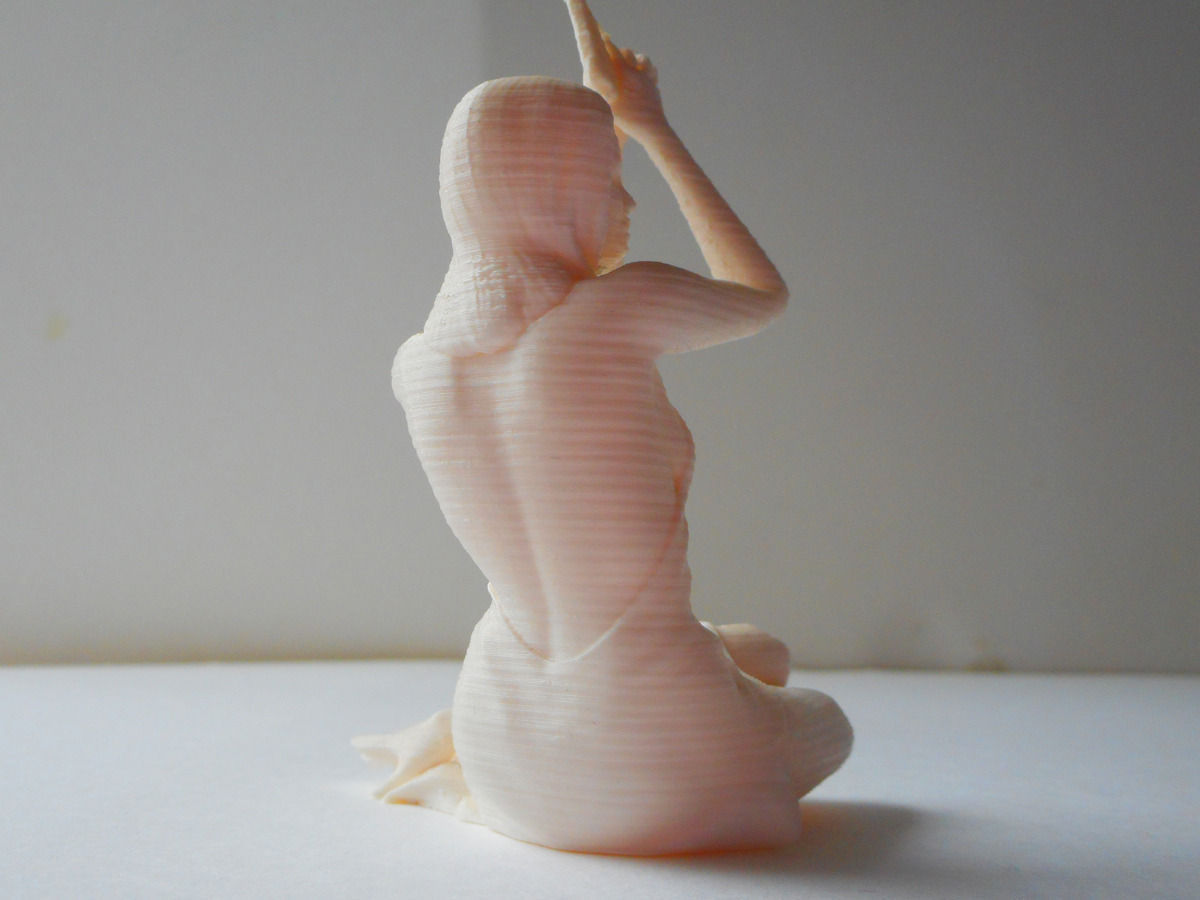 Girl with gun 3D print model_3