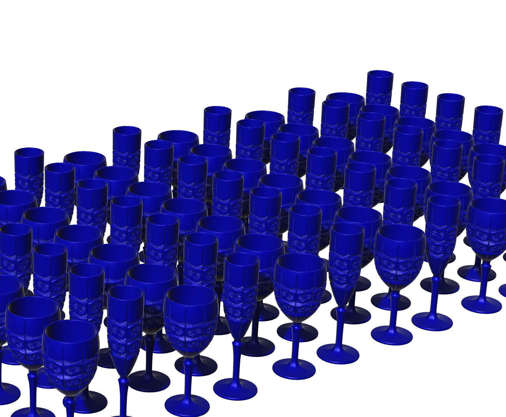 GLASS SET wine decanter and stemwares 3D model_10