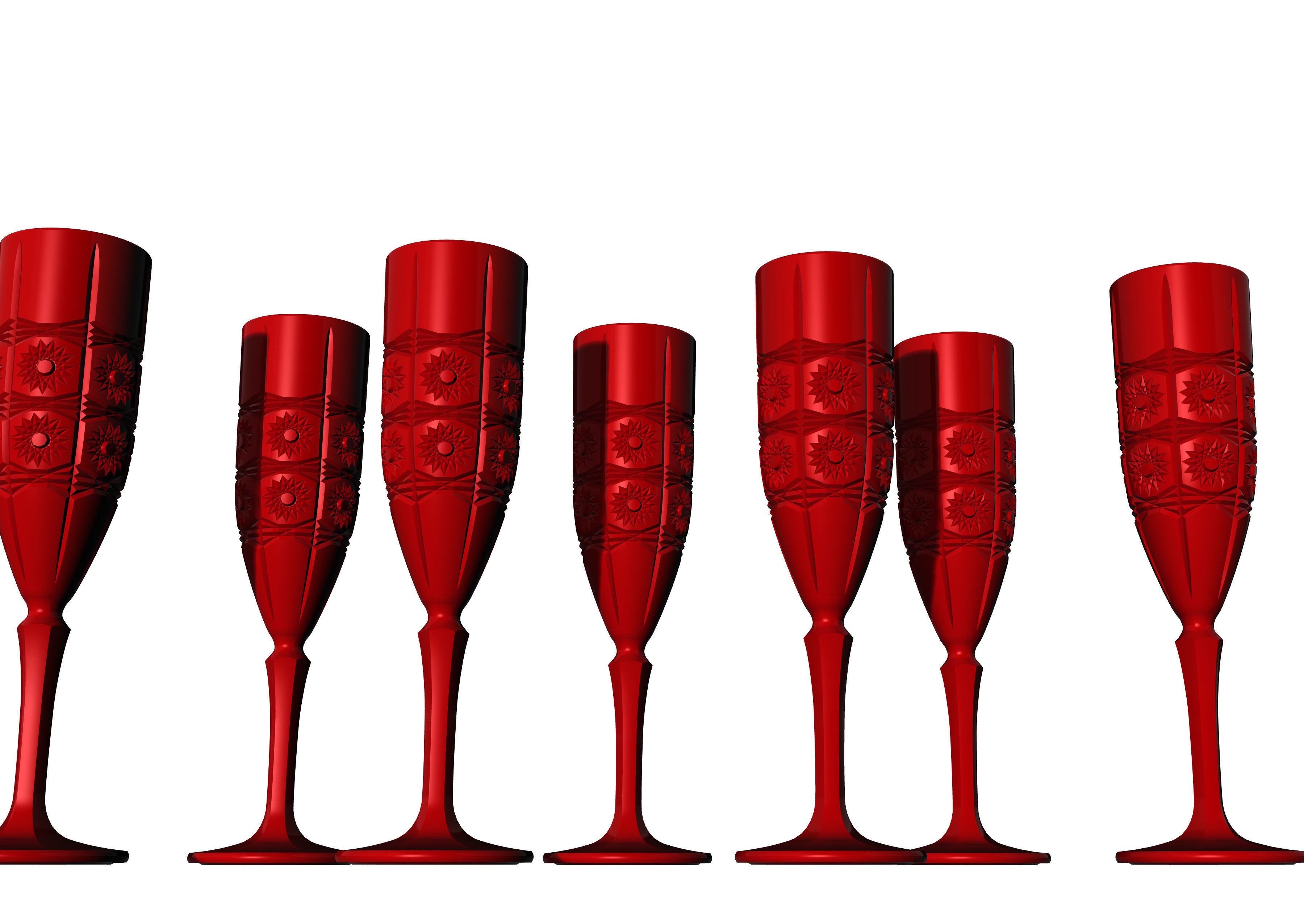 GLASS SET wine decanter and stemwares 3D model_13