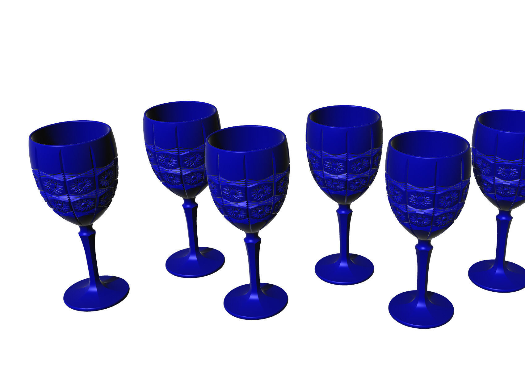 GLASS SET wine decanter and stemwares 3D model_16