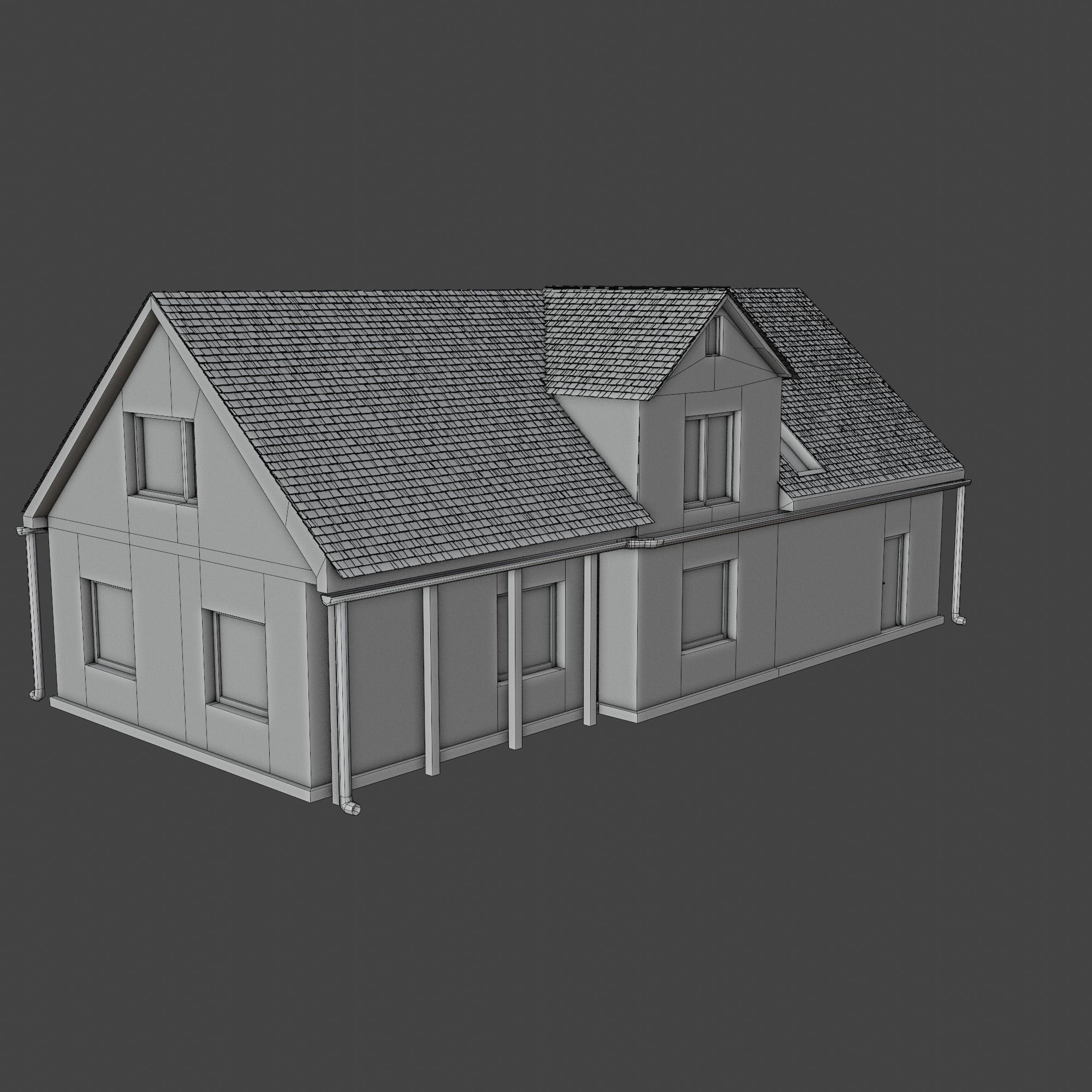 Old Village House 02 Game Ready Low-poly 3D model_4