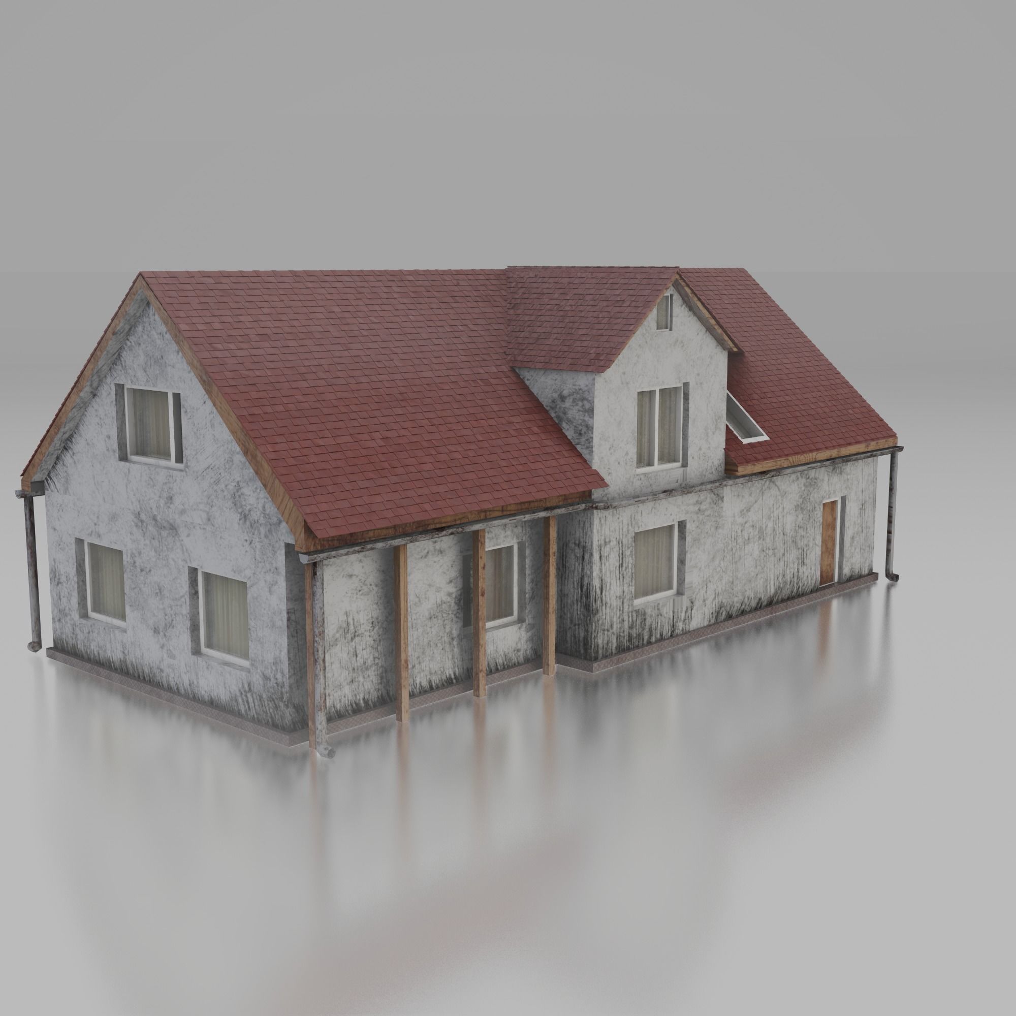 Old Village House 02 Game Ready Low-poly 3D model_2