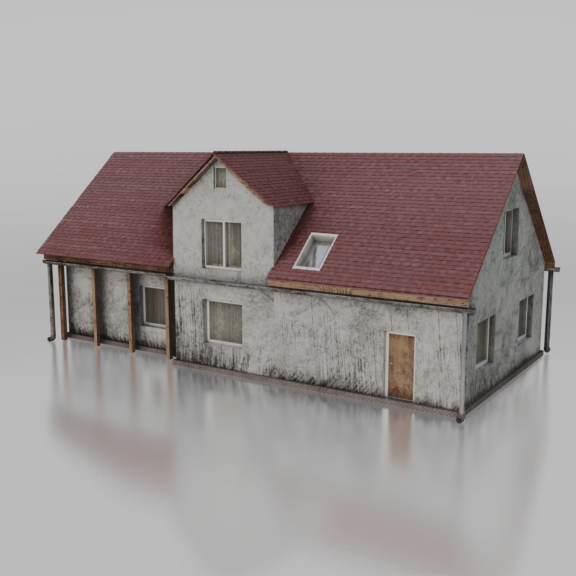 Old Village House 02 Game Ready Low-poly 3D model_1