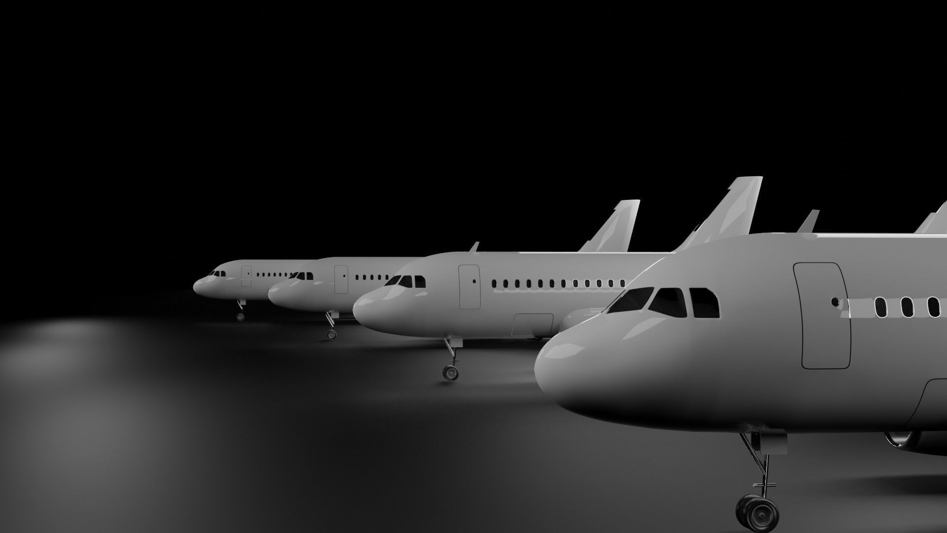 Airbus  A318 A319 A320 A321 Pack 3D model_1