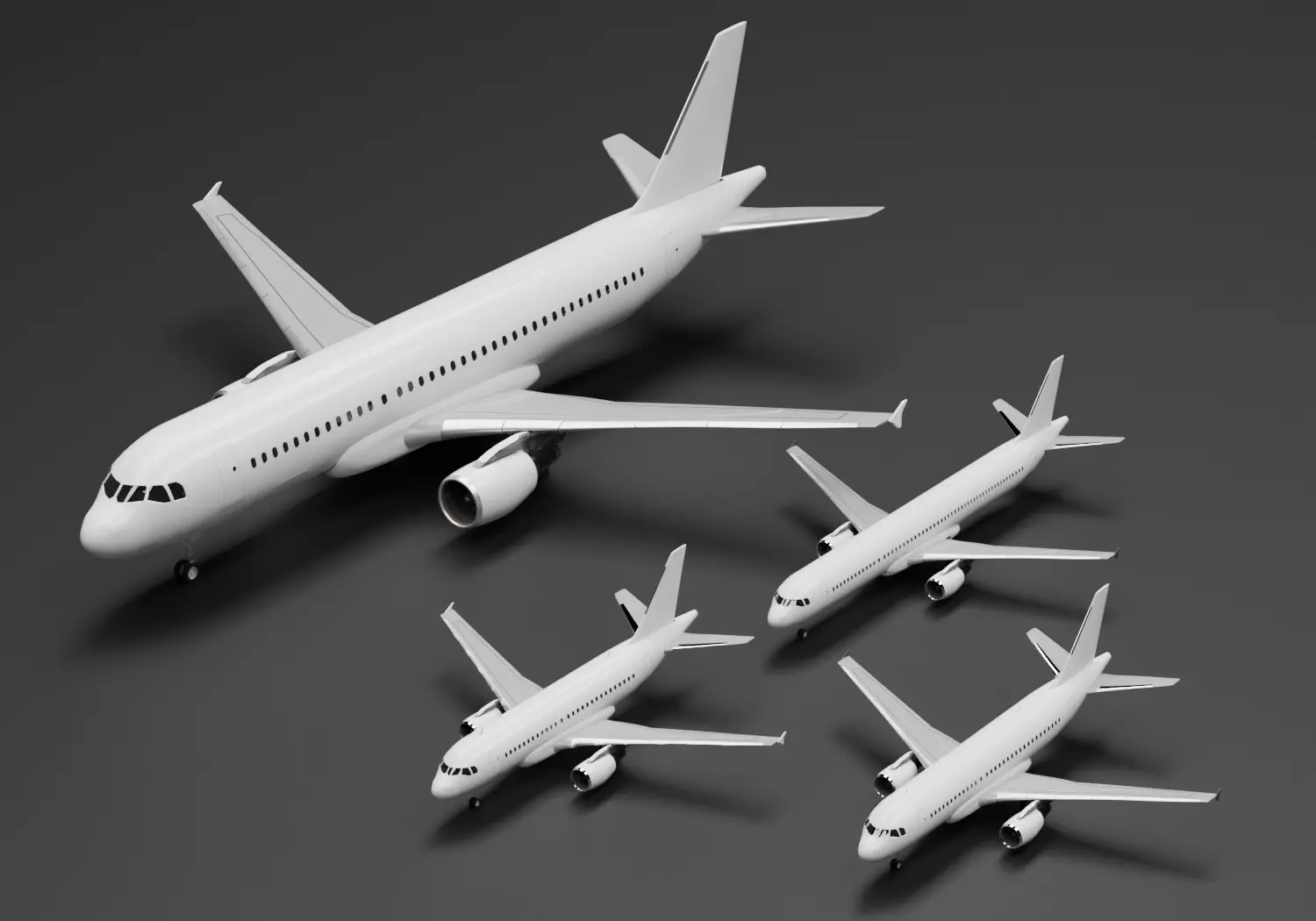 Airbus  A318 A319 A320 A321 Pack 3D model_0