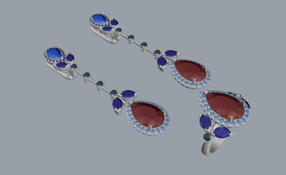 Ring and Earrings 02 3D print model_15