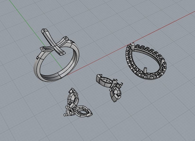 Ring and Earrings 02 3D print model_10