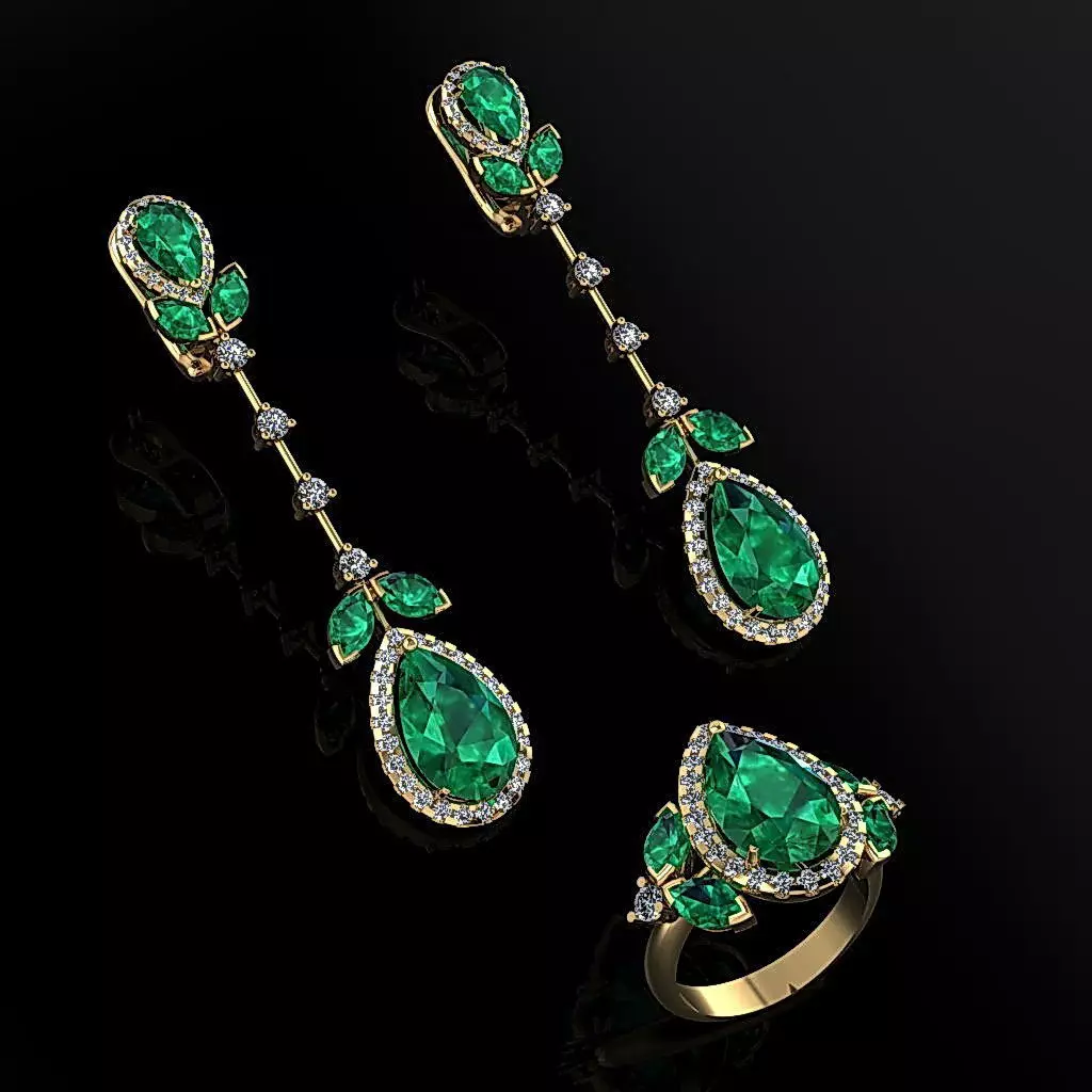 Ring and Earrings 02 3D print model_0