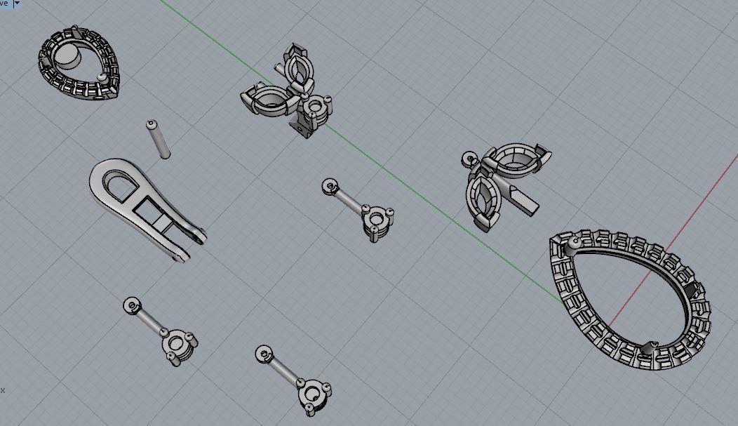 Ring and Earrings 02 3D print model_7