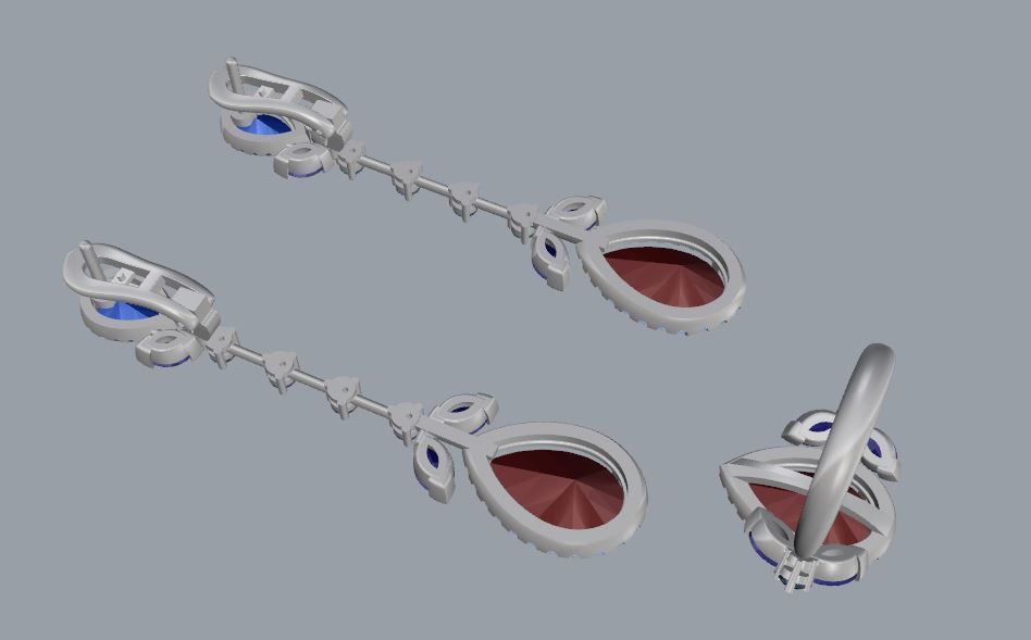 Ring and Earrings 02 3D print model_11