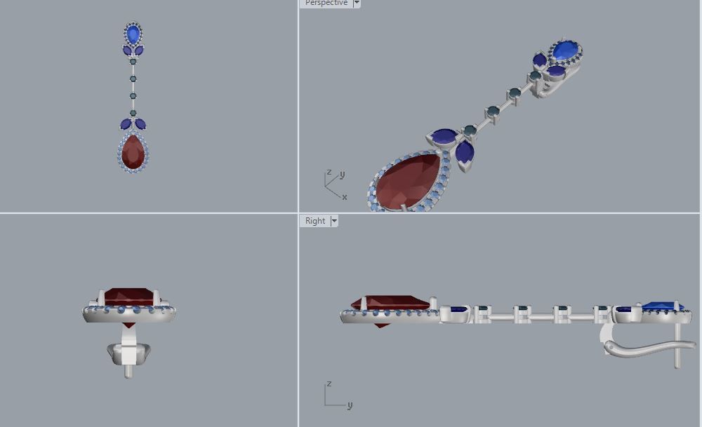 Ring and Earrings 02 3D print model_17