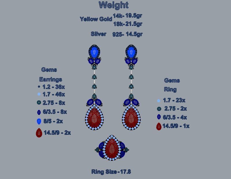 Ring and Earrings 02 3D print model_5