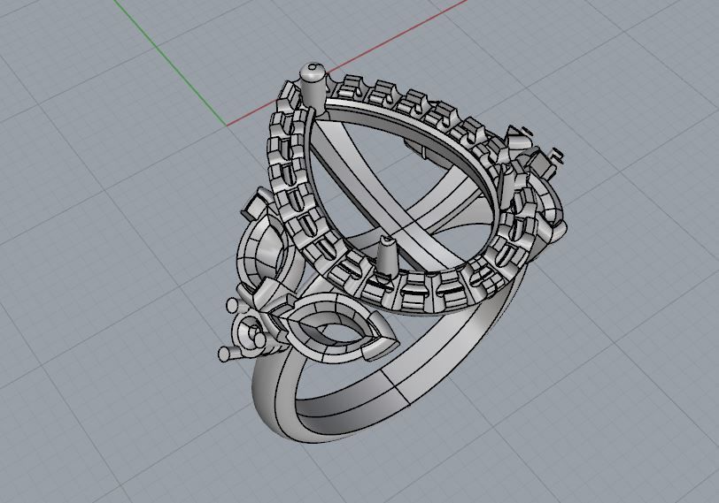 Ring and Earrings 02 3D print model_9
