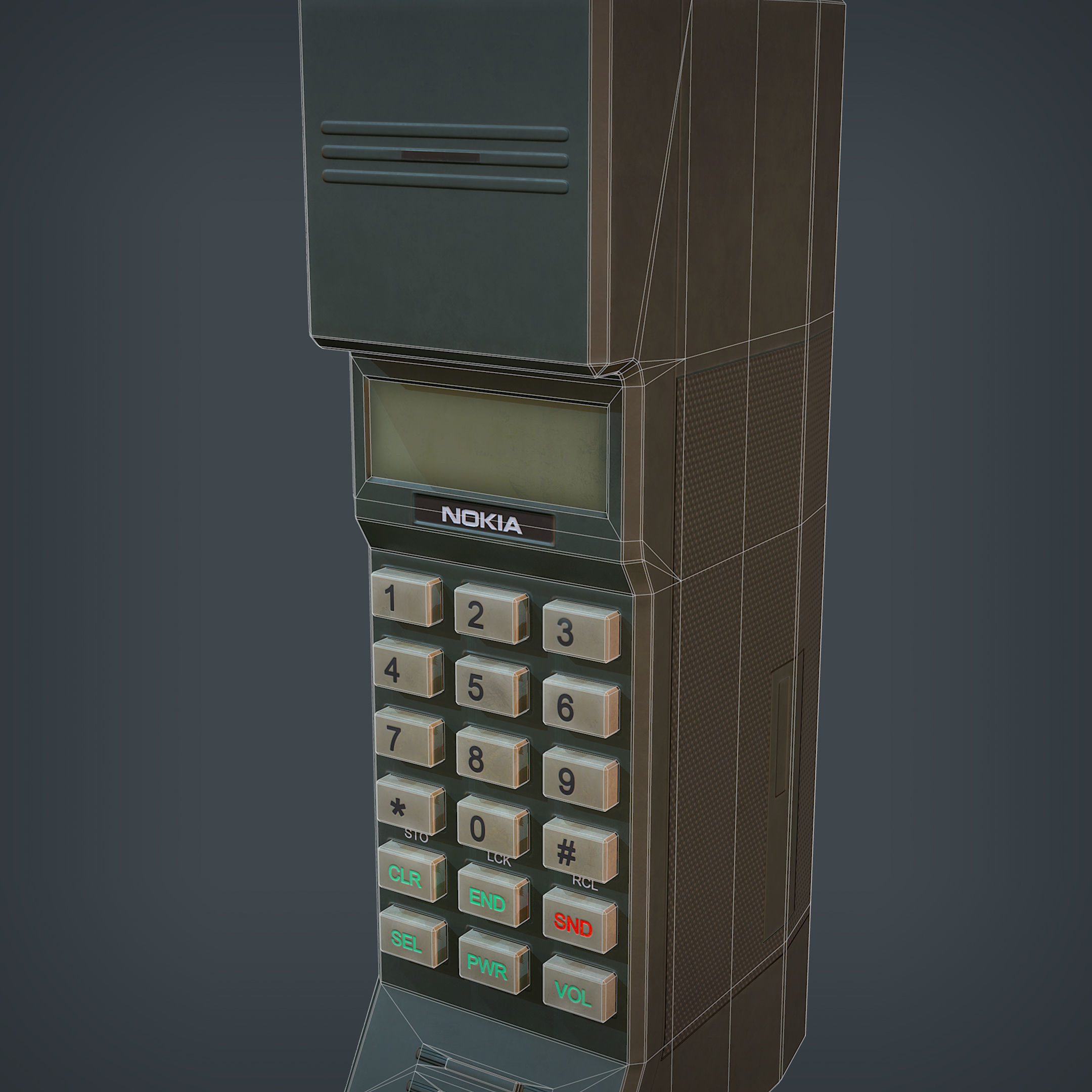 Nokia Mobira Cityman 450 Low-poly 3D model_11