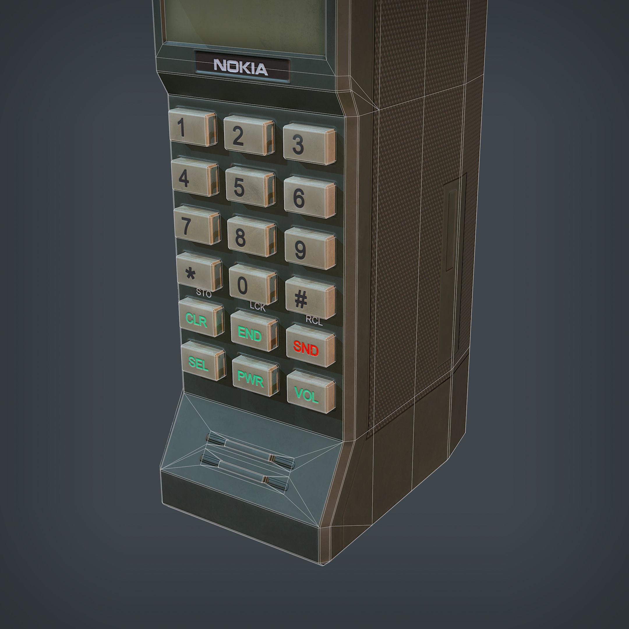 Nokia Mobira Cityman 450 Low-poly 3D model_12