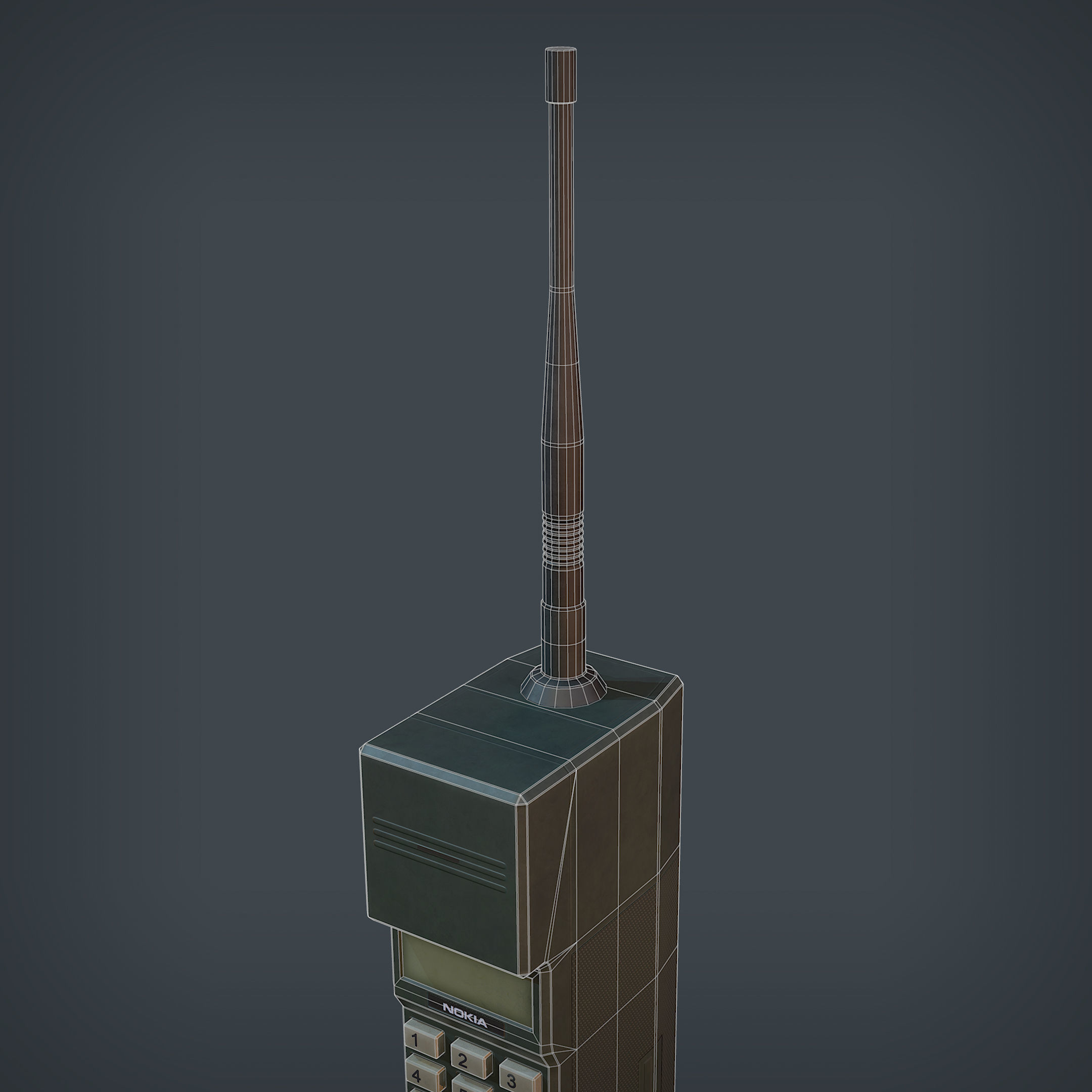 Nokia Mobira Cityman 450 Low-poly 3D model_13