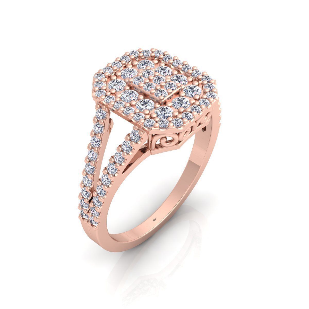 Fancy Style Halo Ring 3D print model_11