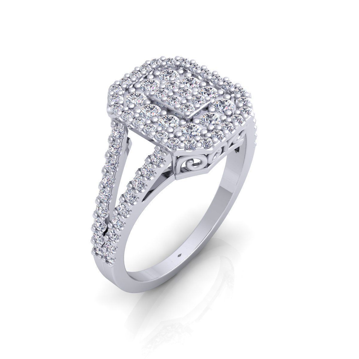 Fancy Style Halo Ring 3D print model_12