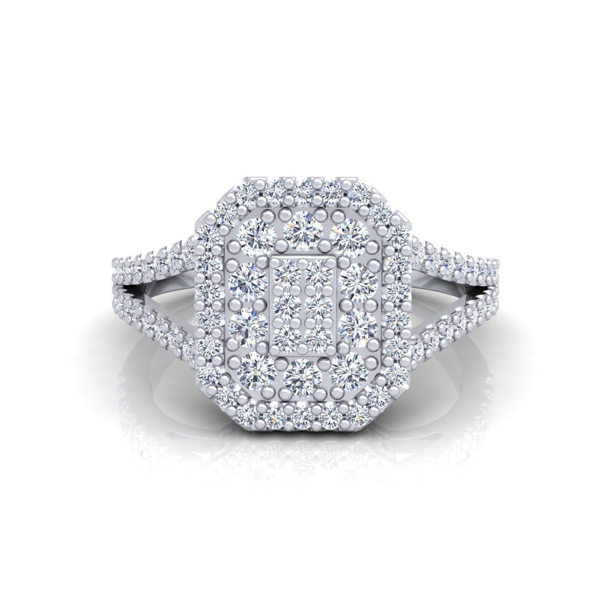 Fancy Style Halo Ring 3D print model_10