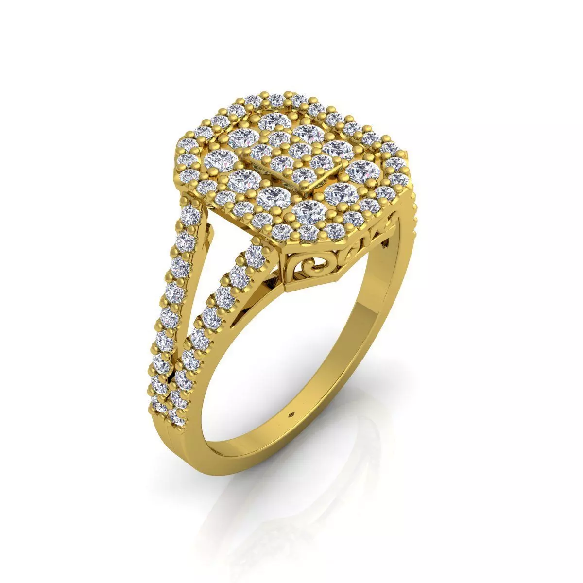 Fancy Style Halo Ring 3D print model_0