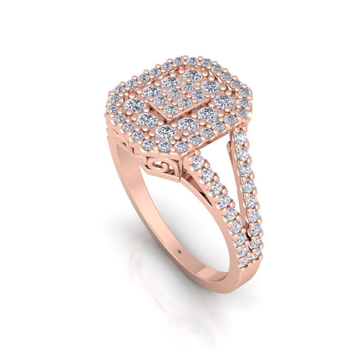 Fancy Style Halo Ring 3D print model_14