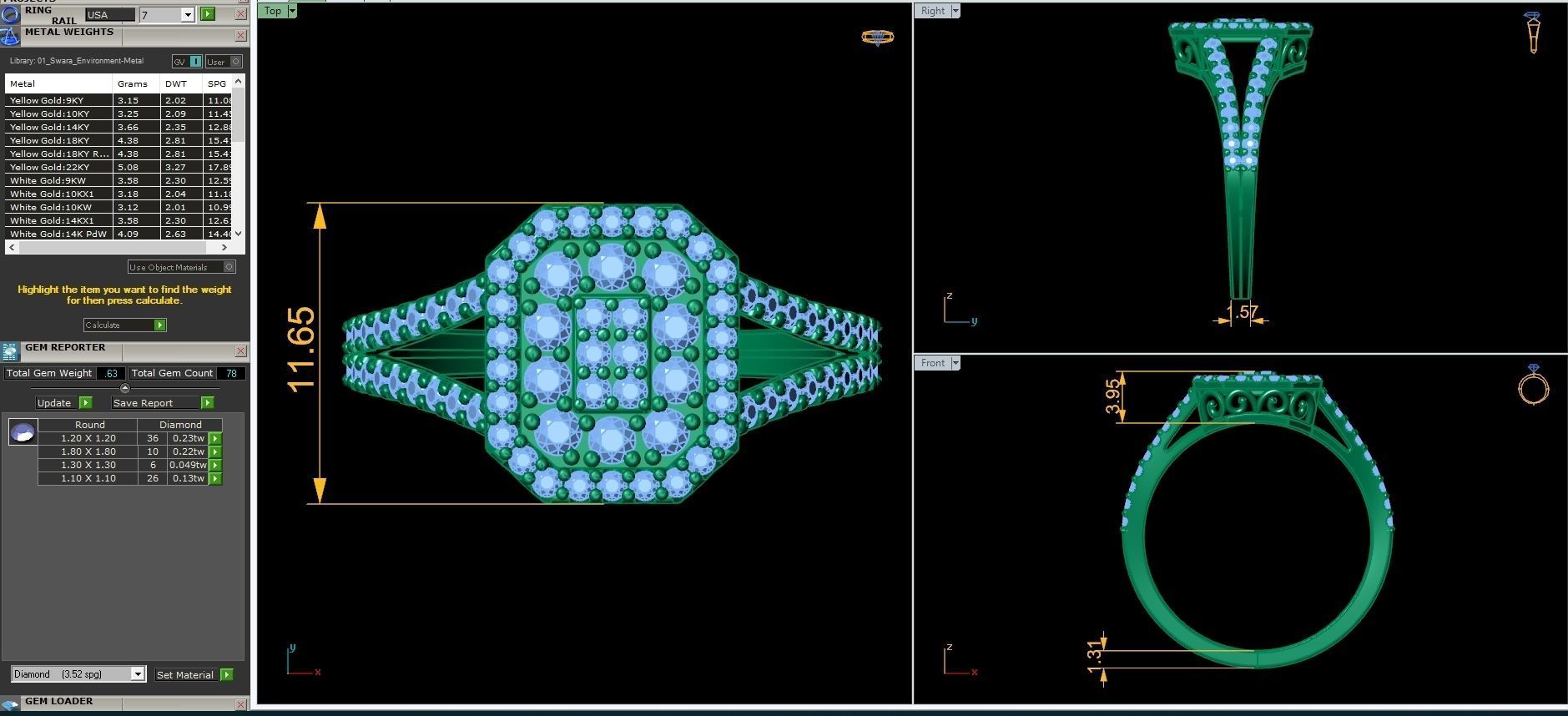 Fancy Style Halo Ring 3D print model_4