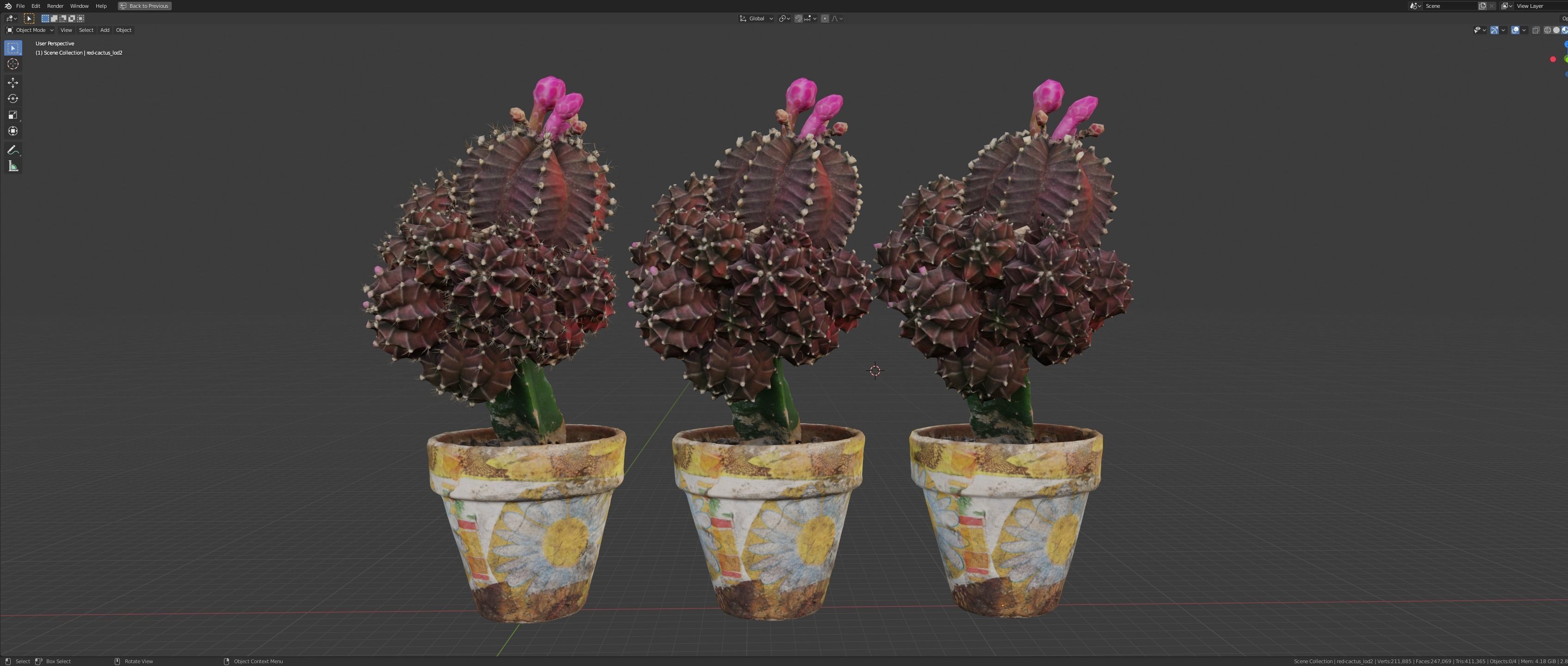 Little red cactus in a pod 3D model_15