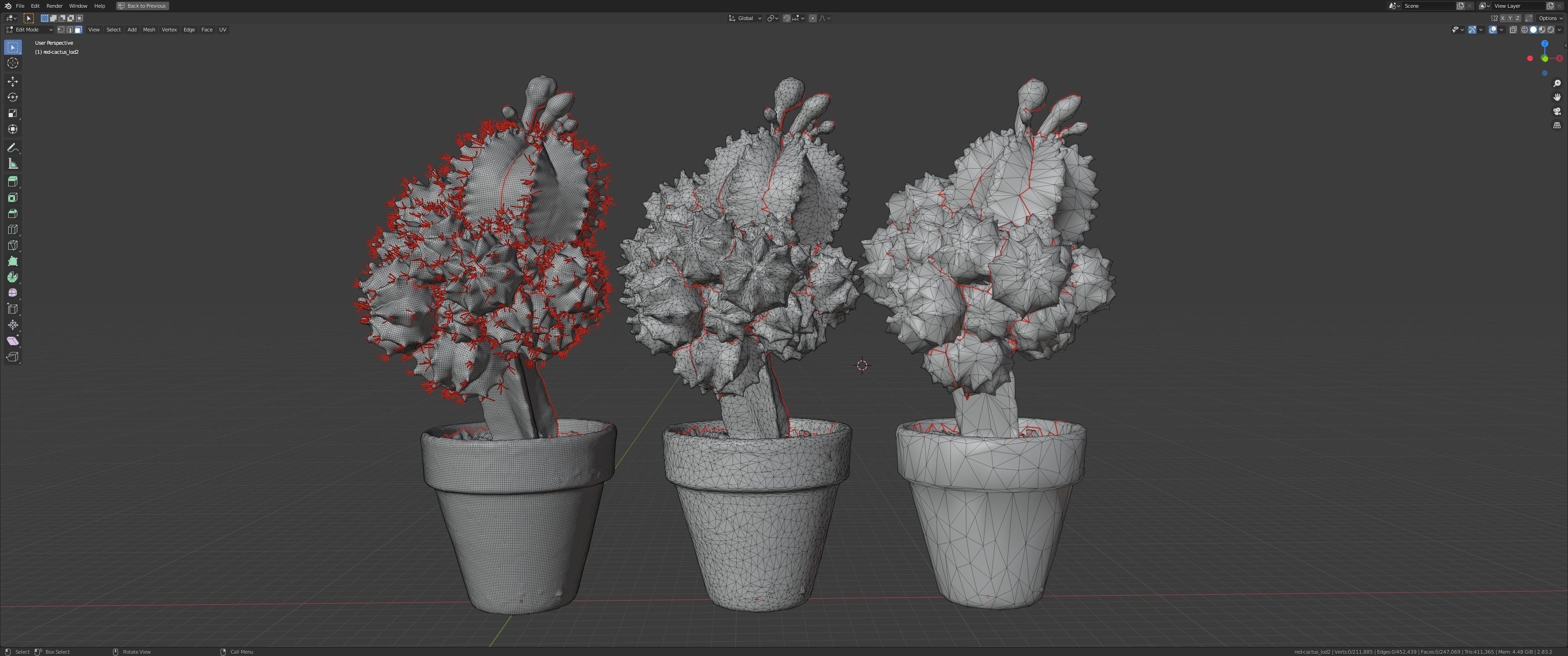 Little red cactus in a pod 3D model_13