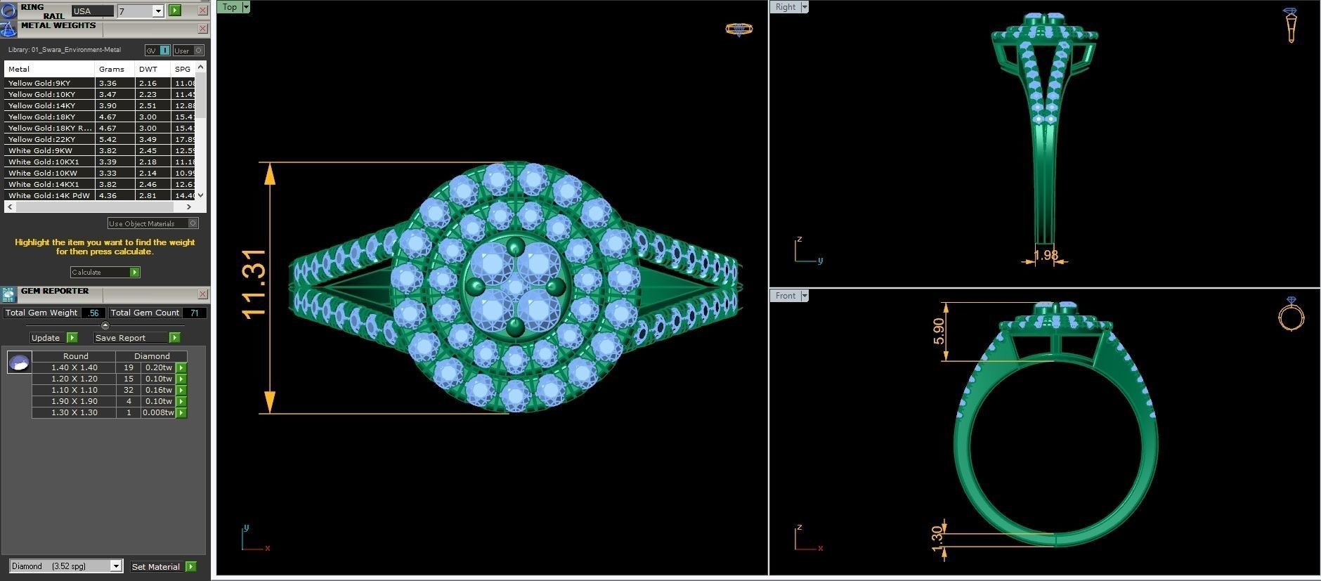 Luxury Halo Ring  3D print model_7