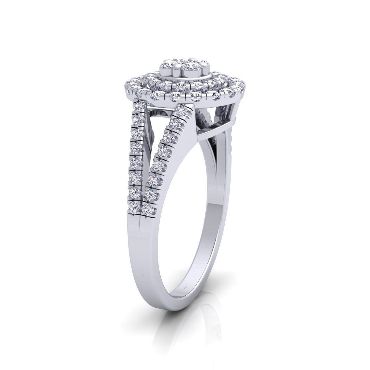 Luxury Halo Ring  3D print model_5