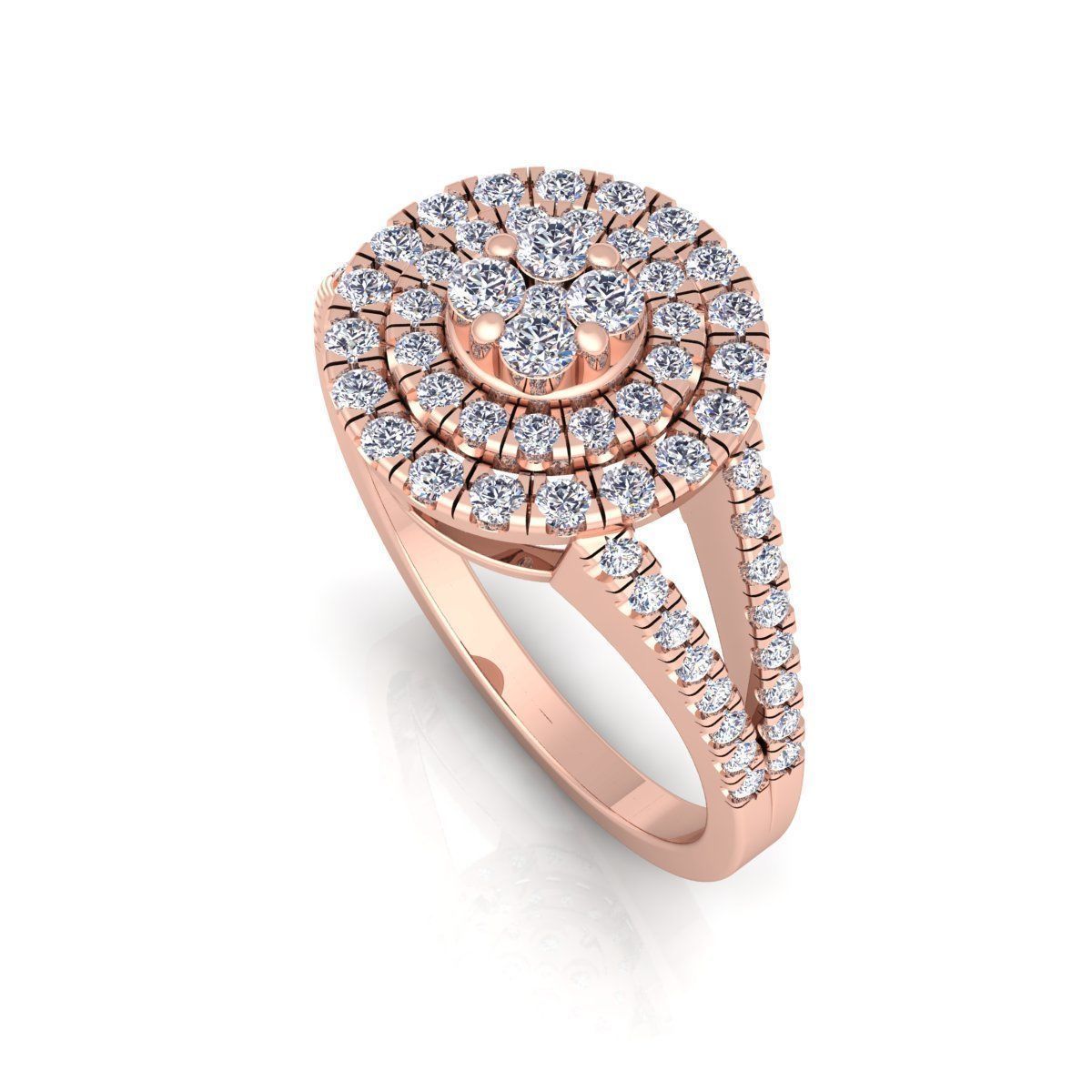 Luxury Halo Ring  3D print model_11