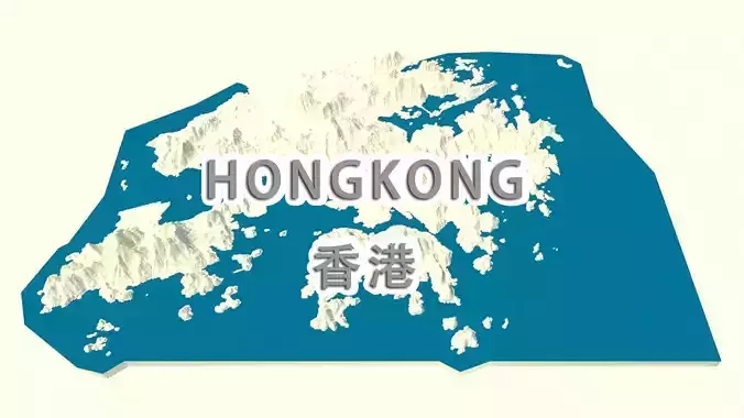 HONGKONG 3D Terrain Topography MAP