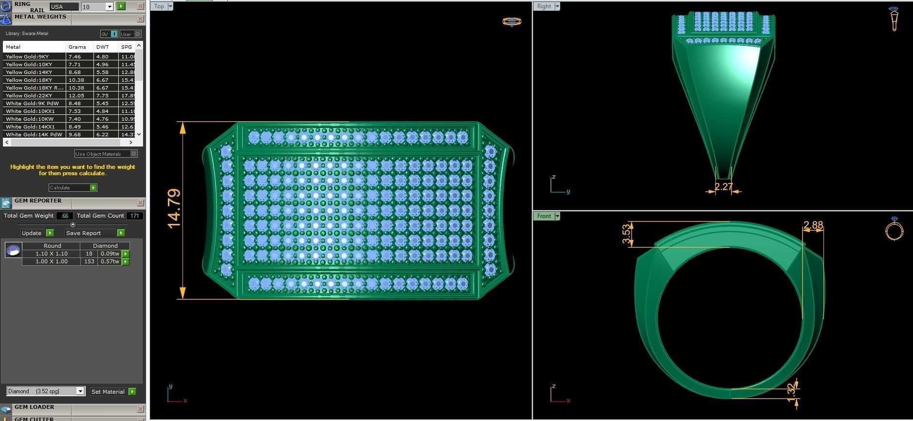 Diamond Mens Ring 09 3D print model_3