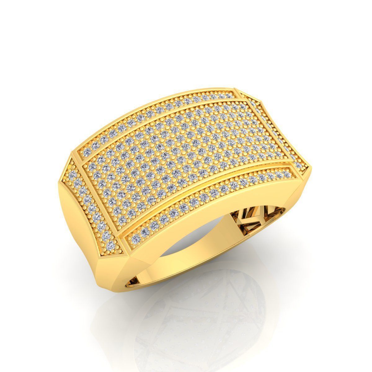 Diamond Mens Ring 09 3D print model_10