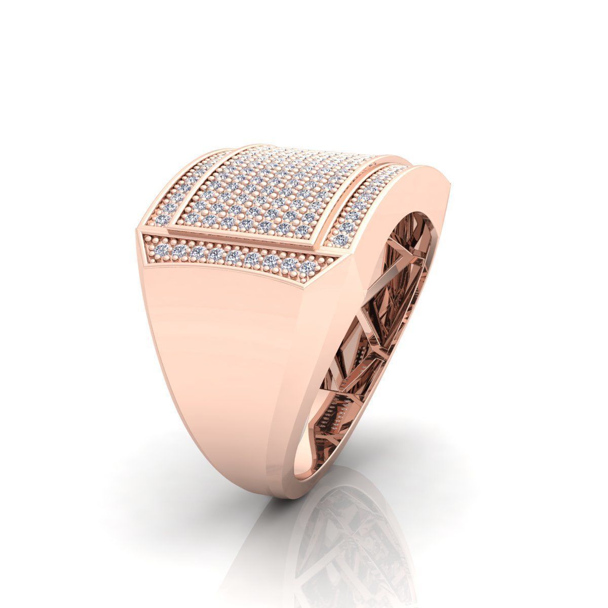 Diamond Mens Ring 09 3D print model_6