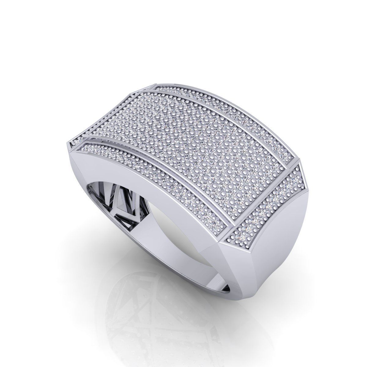Diamond Mens Ring 09 3D print model_2