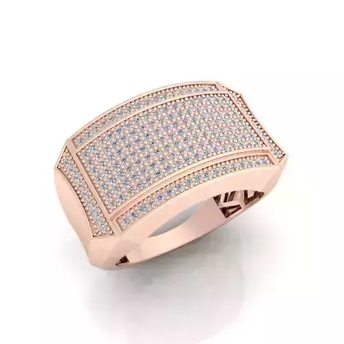 Diamond Mens Ring 09 3D print model