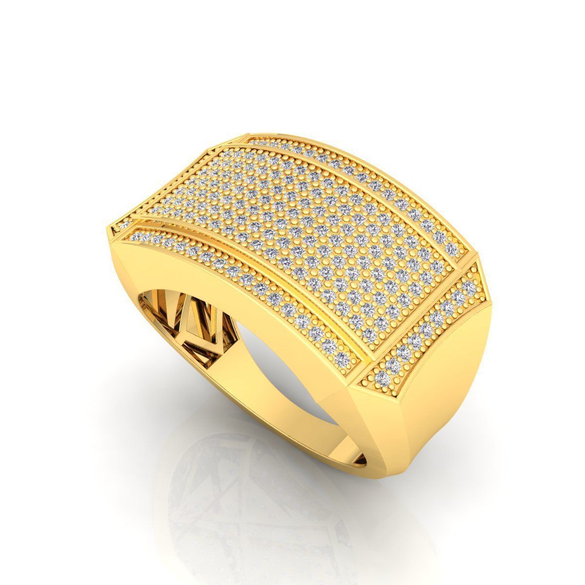 Diamond Mens Ring 09 3D print model_12