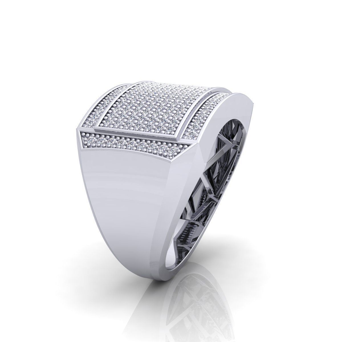 Diamond Mens Ring 09 3D print model_5