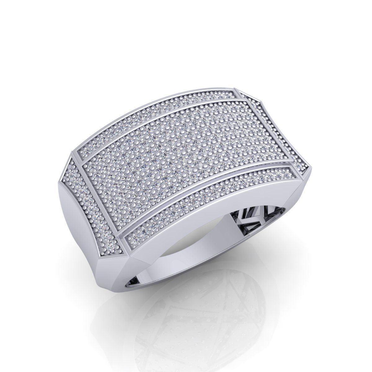Diamond Mens Ring 09 3D print model_1