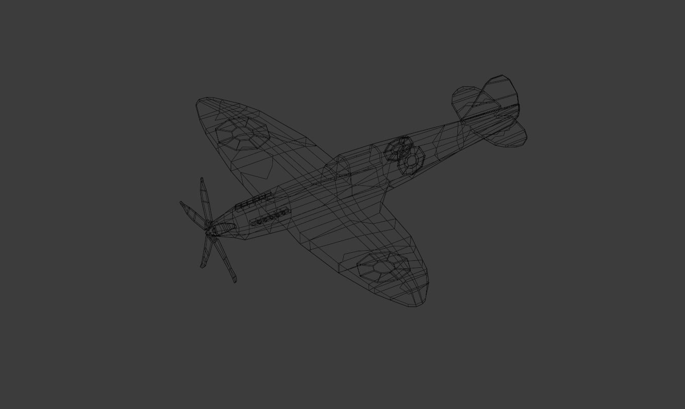 Spitfire Low-poly 3D model_9